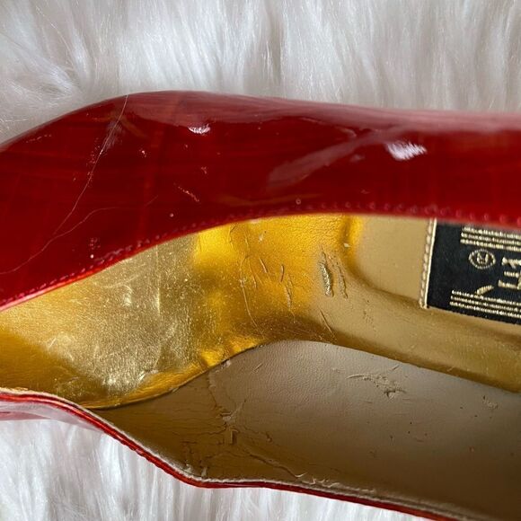 J.Renee blood orange patent leather slip on 3”heels square toe size 9.5 - Picture 14 of 15